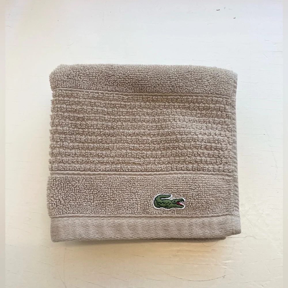 3 pc Lacoste Heritage Supima 100% Cotton Wash Cloth & Hand Towel